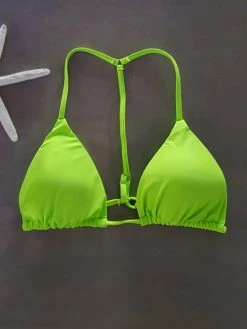Dollboxx Bambi Y Back String Bikini Top - Lime Green