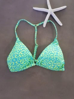 Dollboxx Bambi Y Back String Bikini Top - Savage Blue/Green