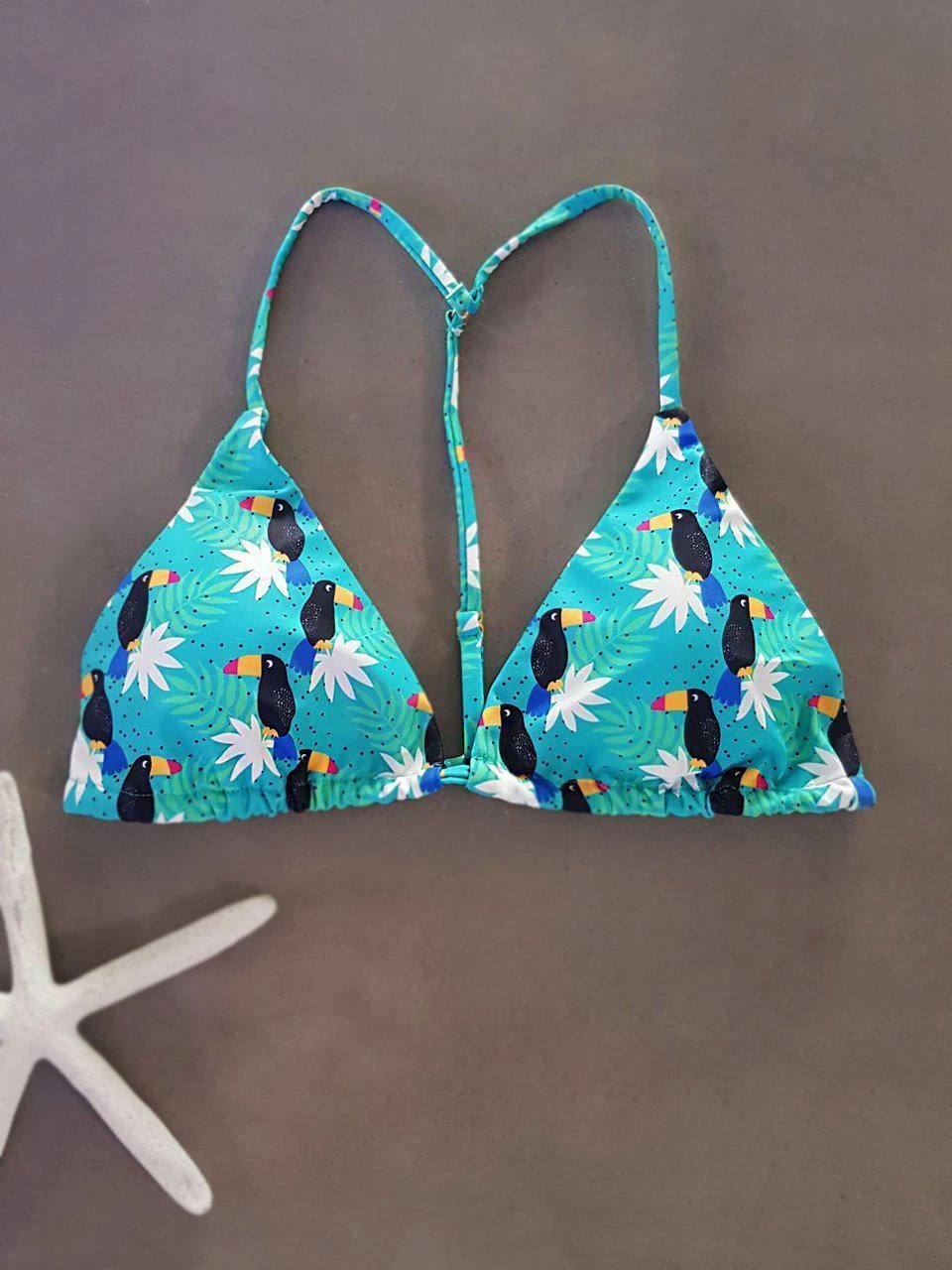 Dollboxx Bambi Y Back String Bikini Top - Toucan Party 1 Dollboxx Bambi Y Back String Bikini Top - Toucan Party