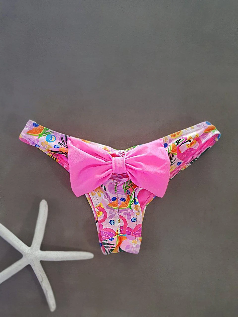 Dollboxx Booty Pop Bow Bikini Bottom - Flamingo Dance / Baby Pink 1 Dollboxx Booty Pop Bow Bikini Bottom - Flamingo Dance / Baby Pink