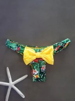 Dollboxx Booty Pop Bow Bikini Bottom - Maui/Yellow