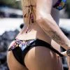 Dollboxx Booty Pop Bow Bikini Bottom - Paint Splash Black