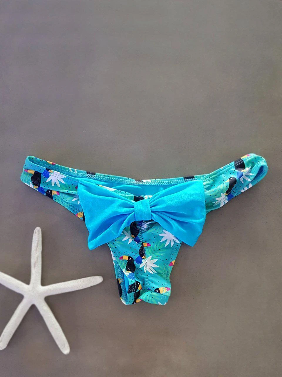 Dollboxx Booty Pop Bow Bikini Bottom - Toucan Party / Blue 1 Dollboxx Booty Pop Bow Bikini Bottom - Toucan Party / Blue