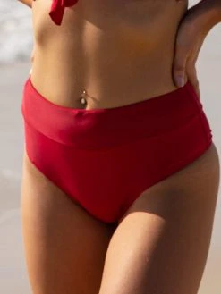 Dollboxx Bossy High Waisted Bikini Bottom - Red -Dollboxx Import Shop Bossy High Waisted Bikini Bottom Red Swimwear dollboxx 6 ee2026b6 a1f1 4699 9728 1975392e0272