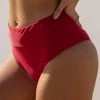 Dollboxx Bossy High Waisted Bikini Bottom - Red