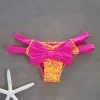 Dollboxx Cheeky Bow Brazilian Bikini Bottom - Savage Yellow/Pink