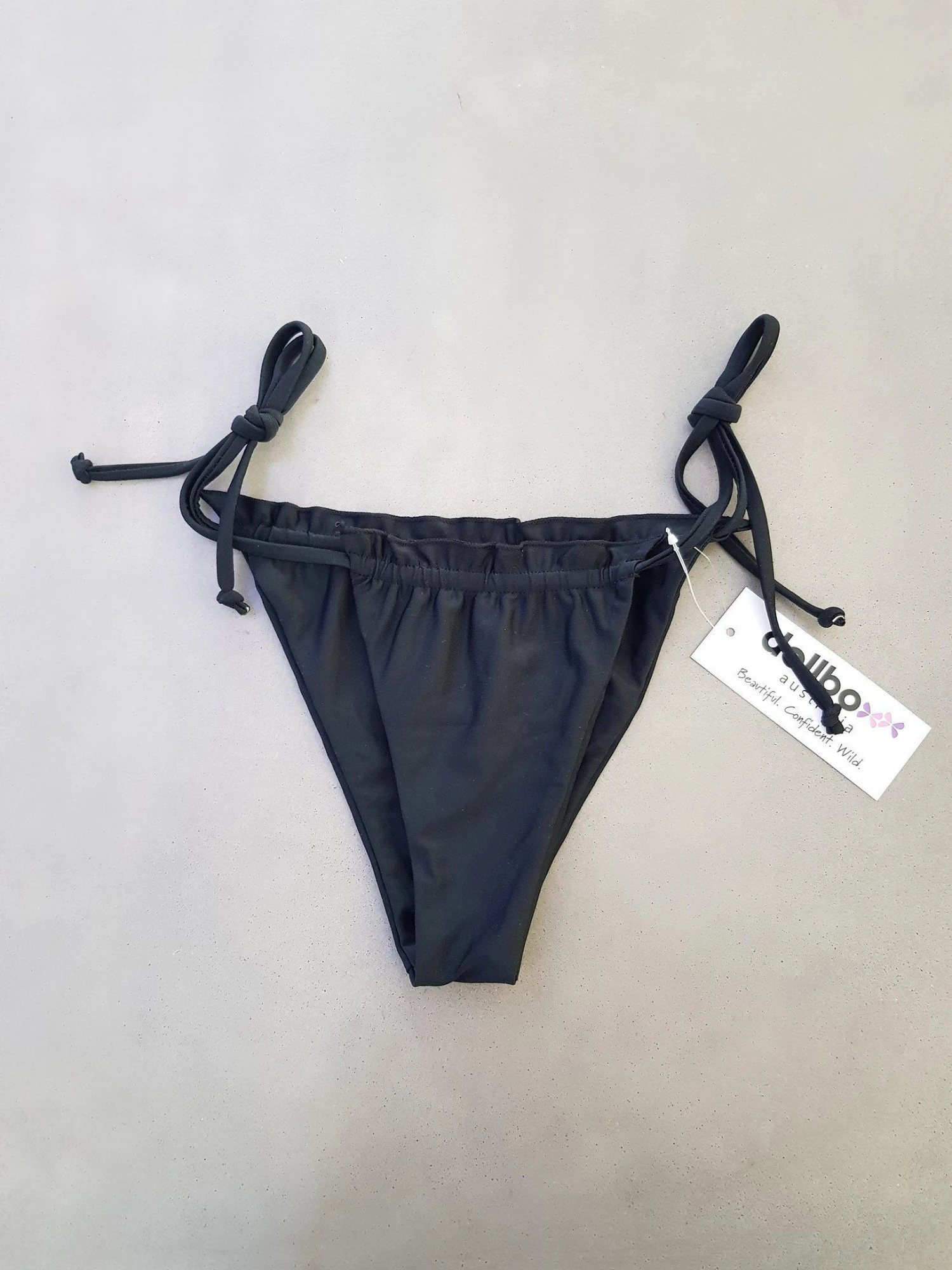 Dollboxx Drawstring Itsy Bikini Bottom - Black 1 Dollboxx Drawstring Itsy Bikini Bottom - Black