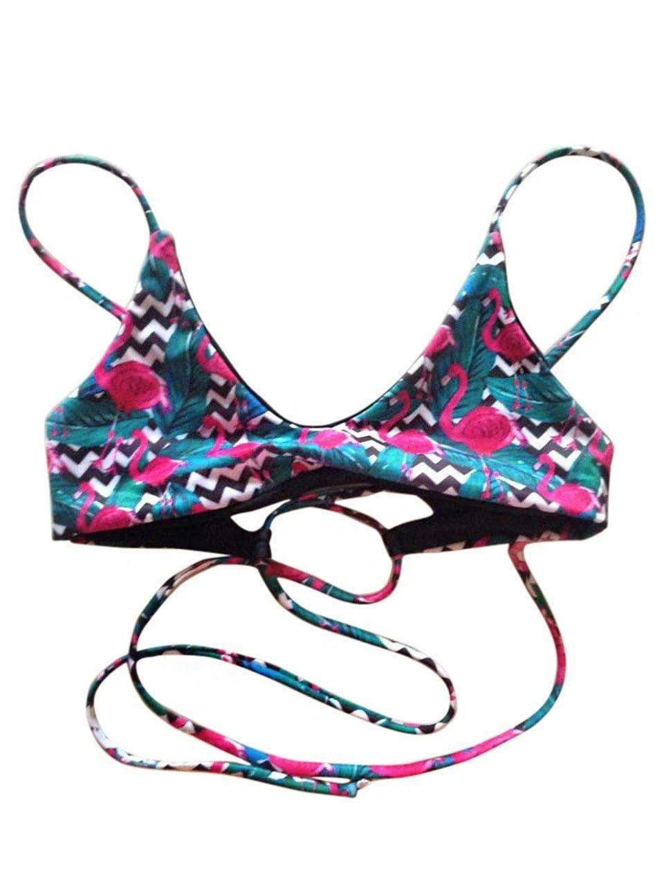 Dollboxx Reversible Adjustable Bralette Bikini Top - Go-Go Flamingo 4 Dollboxx Reversible Adjustable Bralette Bikini Top - Go-Go Flamingo - Image 4