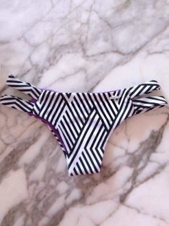 Dollboxx Reversible Cheeky Scrunch Bum Bikini Bottom - Monochrome / Purple -Dollboxx Import Shop Reversible Cheeky Scrunch Bum Bikini Bottom Monochrome Purple Swimwear dollboxx 3 a977cd45 689f 49c1 9fa7 824a2ad6c45f