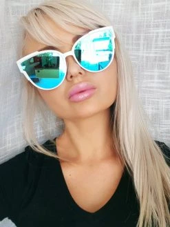 Dollboxx Slay White Luxe - Blue/Aqua Sunglasses -Dollboxx Import Shop Slay White Luxe BlueAqua Sunglasses Sunglasses dollboxx 24 28805690 d926 4939 97ca 9c3b9db7e073