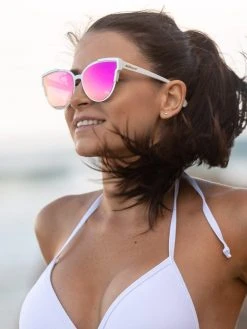 Dollboxx Slay White Luxe - Pink/Orange Sunglasses