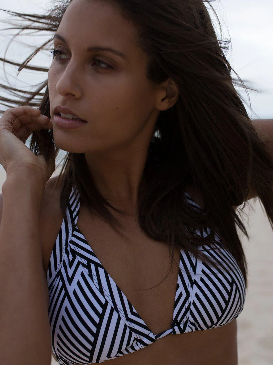 Dollboxx Slide Triangle Bikini Top - Monochrome 4 Dollboxx Slide Triangle Bikini Top - Monochrome - Image 4