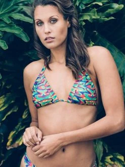 Dollboxx Slide Triangle Bikini Top - Reggae